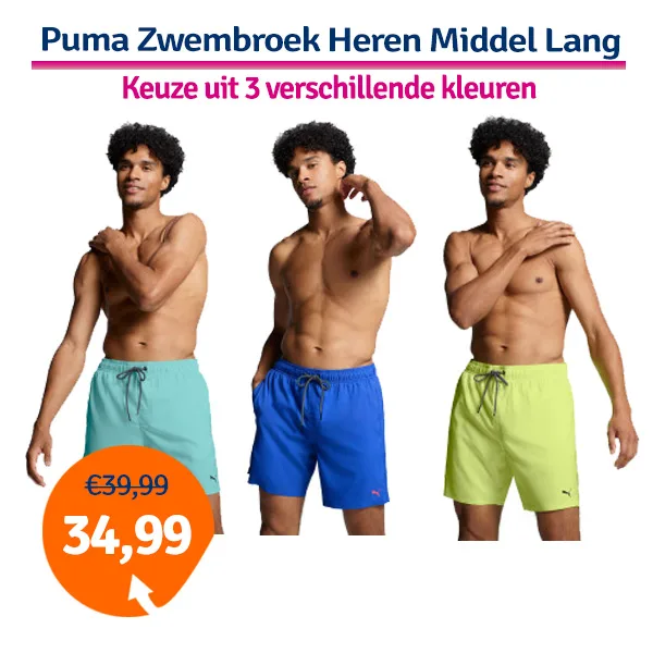Puma Zwembroek Heren Middel Lang Fast Yellow-L