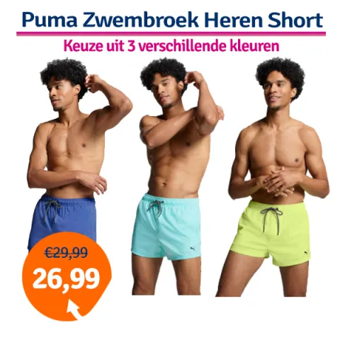 Puma Zwembroek Heren Short Fast Yellow-XXL