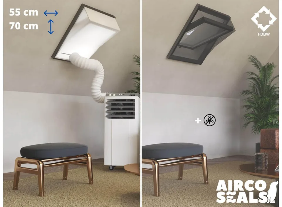 Raamafdichtingskit mobiele airco - met hor - 55 x 70 cm Velux CK01 - airco slang afsluiten - dakraam afdichting