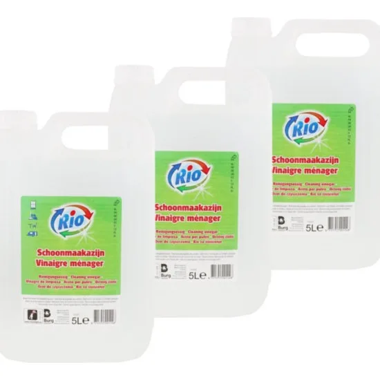 Rio Schoonmaakazijn - 3 x 5 Liter - Extra Krachtig tegen Tegelaanslag