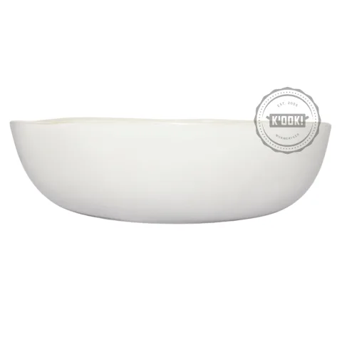 Saladeschaal Organica Blanc Banquise - handgemaakt in Portugal - 35 cm .