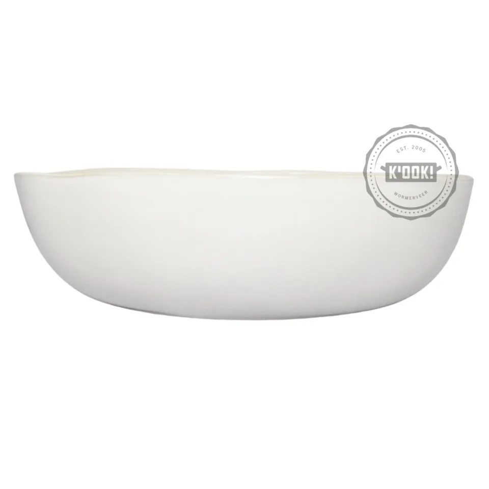 Saladeschaal Organica Blanc Banquise - handgemaakt in Portugal - 35 cm .