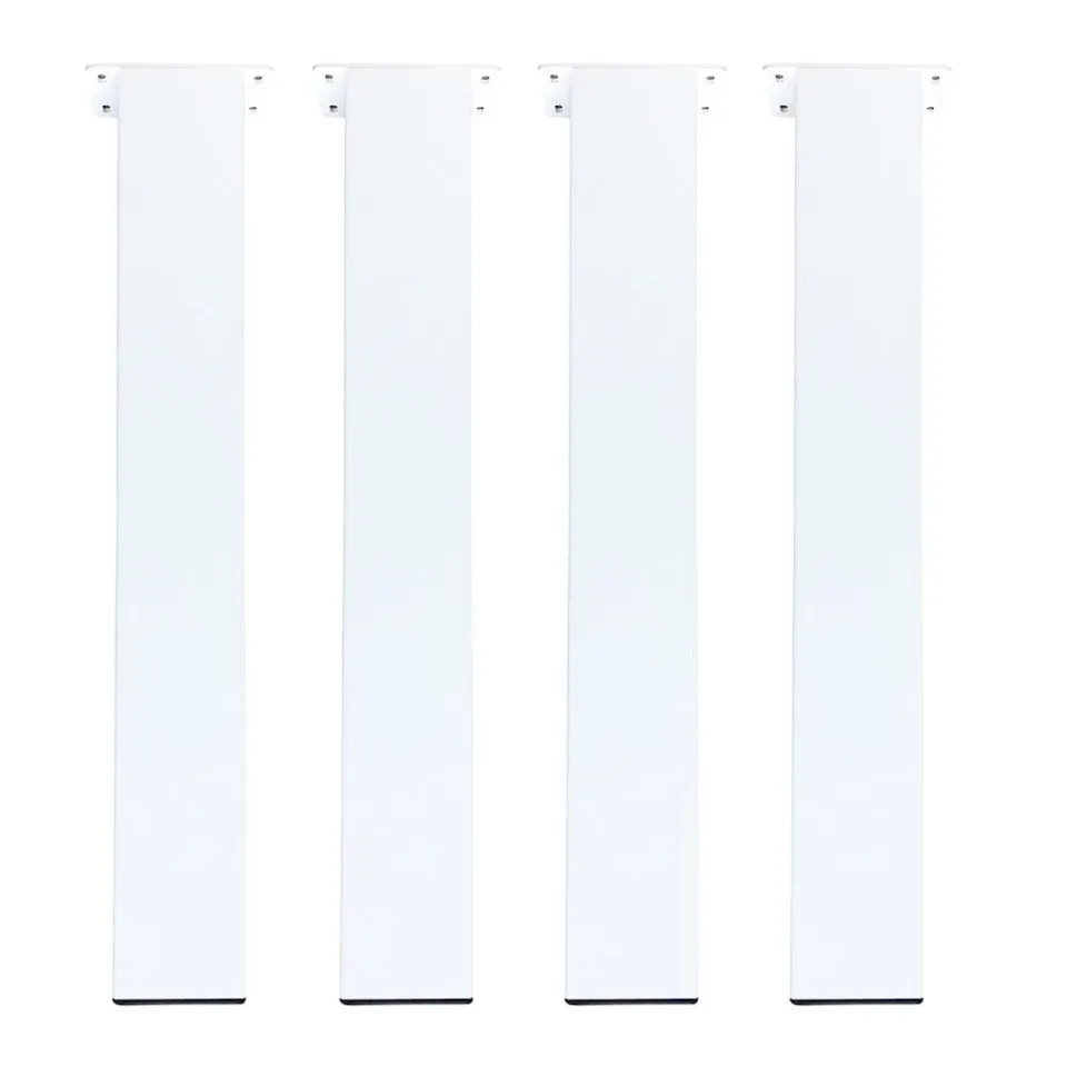 Set stalen tafelpoten wit vierkant 10 bij 10 cm en hoogte 72 cm (10 x 10 cm) - 4 stuks