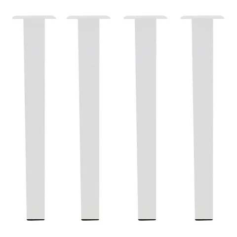 Set stalen tafelpoten wit vierkant 6 bij 6 cm en hoogte 72 cm (6 x 6 cm) - 4 stuks