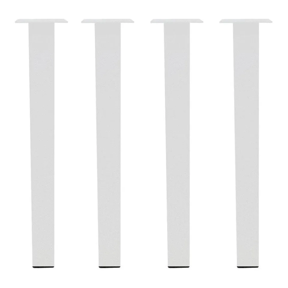 Set stalen tafelpoten wit vierkant 6 bij 6 cm en hoogte 72 cm (6 x 6 cm) - 4 stuks