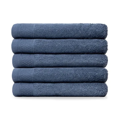 Set van 5 Nina 100% Katoenen Handdoeken-Handdoek 50x100-Marineblauw