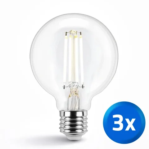 Slimme filament zigbee led lamp - dual white 7w e27 fitting - g95 model - voordeelset 3 stuks