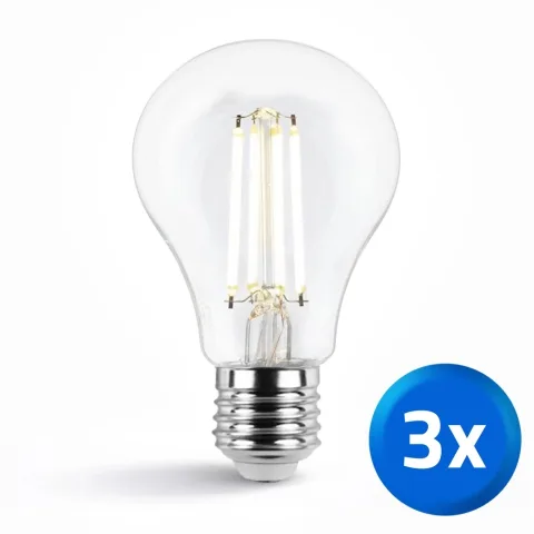Smart filament lamp van Milight - Dual White 7W E27 fitting - A60 model - voordeelset van 3
