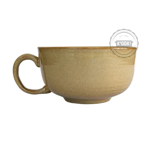 Soepkom Actual Café Olé - handgemaakt in Portugal - 15 cm .