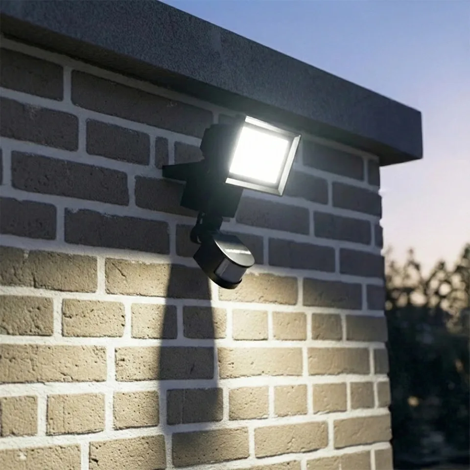 Solar led breedstraler james i helder wit licht | met bewegingssensor