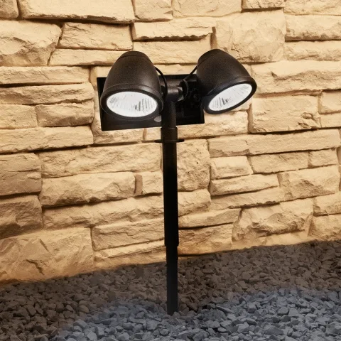 Solar priklamp vision met twee spots en 5 lichtstanden