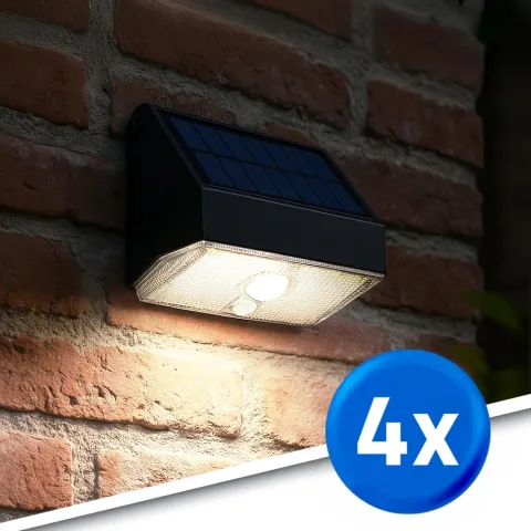 Solar wandlamp beam | met bewegingssensor | set van 4 stuks