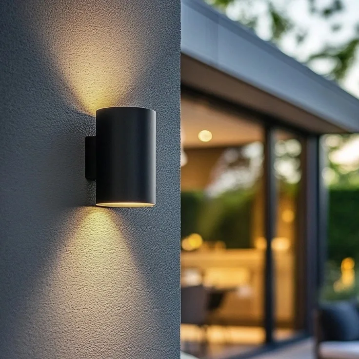 Solar wandlamp up downlight sverre | rond ontwerp | warm wit licht | optie met bewegingssensor