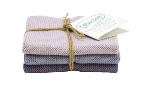 Solwang Design - vaatdoekjes - set van 3 - Dusty Purple .