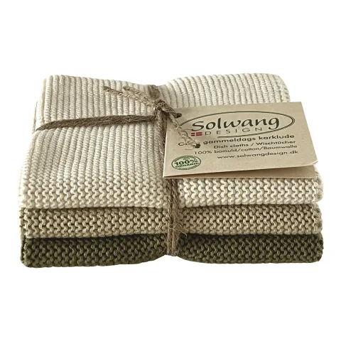 Solwang Design - vaatdoekjes - set van 3 - Nature Olive .