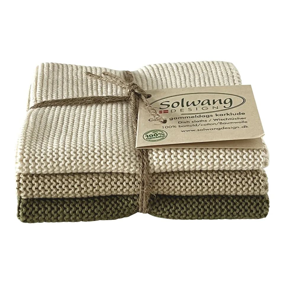 Solwang Design - vaatdoekjes - set van 3 - Nature Olive .