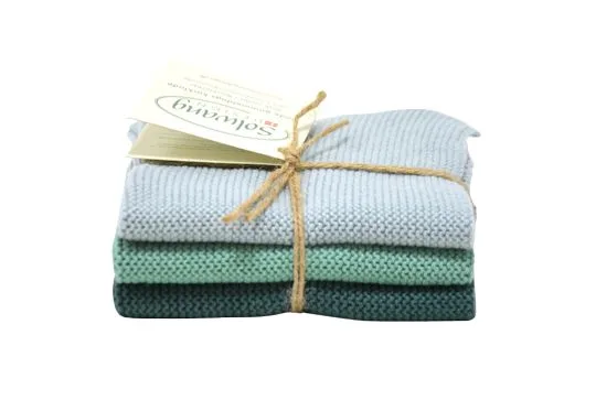 Solwang Design - vaatdoekjes - set van 3 - rustiek groen .