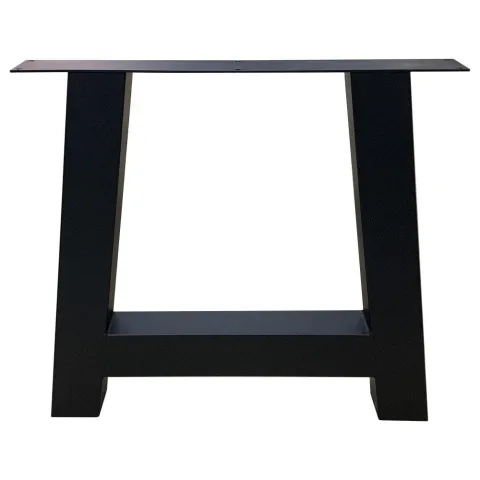 Stalen A tafelpoot 75 bij 10 cm en hoogte 72 cm zwart (10 x 10 cm)