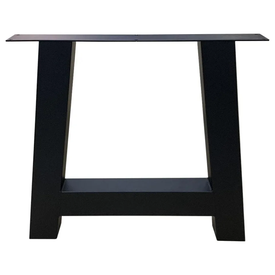 Stalen A tafelpoot 75 bij 10 cm en hoogte 72 cm zwart (10 x 10 cm)