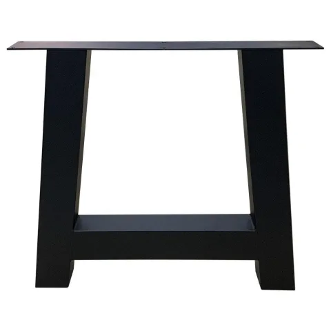 Stalen A tafelpoot voor buiten 75 bij 10 cm en hoogte 72 cm zwart (10 x 10 cm)