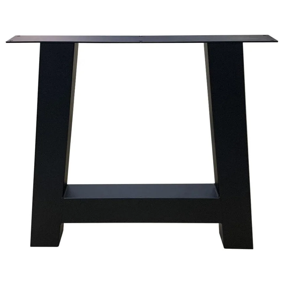 Stalen A tafelpoot voor buiten 75 bij 10 cm en hoogte 72 cm zwart (10 x 10 cm)