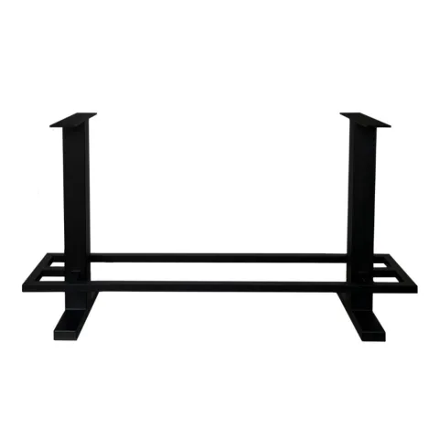 Stalen bartafel zwart 120 bij 60 cm en hoogte 105 cm (8 x 8 cm)