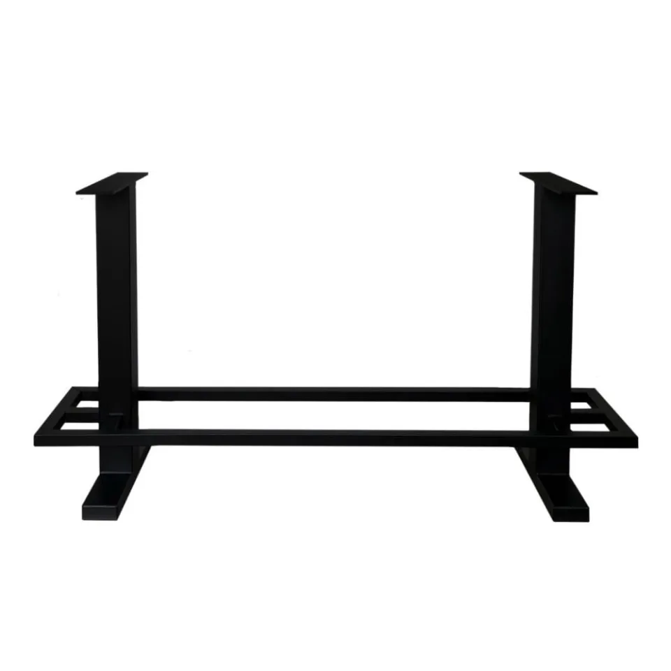 Stalen bartafel zwart 120 bij 60 cm en hoogte 105 cm (8 x 8 cm)