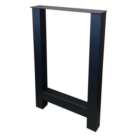 Stalen H tafelpoot zwart 60 bij 8 cm en hoogte 90 cm (8 x 8 cm)