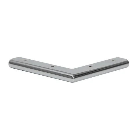 Stalen meubelpoot chroom hoek 18 bij 18 cm en hoogte 2 cm (2 x 4 cm)