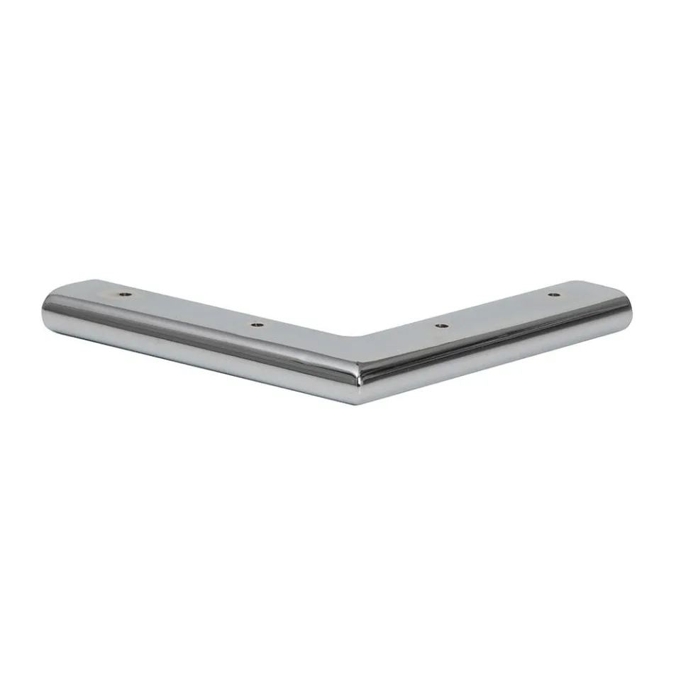 Stalen meubelpoot chroom hoek 18 bij 18 cm en hoogte 2 cm (2 x 4 cm)