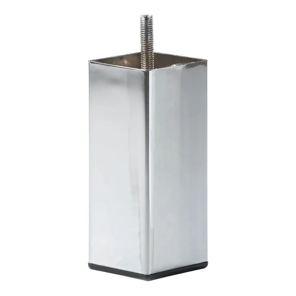 Stalen meubelpoot chroom vierkant 5 bij 5 cm en hoogte 12 cm (M8) (5 x 5 cm)