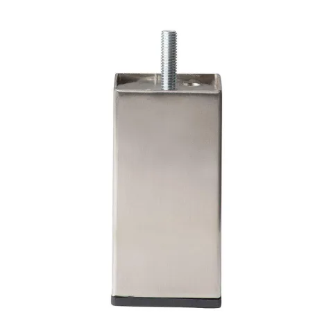 Stalen meubelpoot rvs look vierkant 5 bij 5 cm en hoogte 10 cm (M8) (5 x 5 cm)