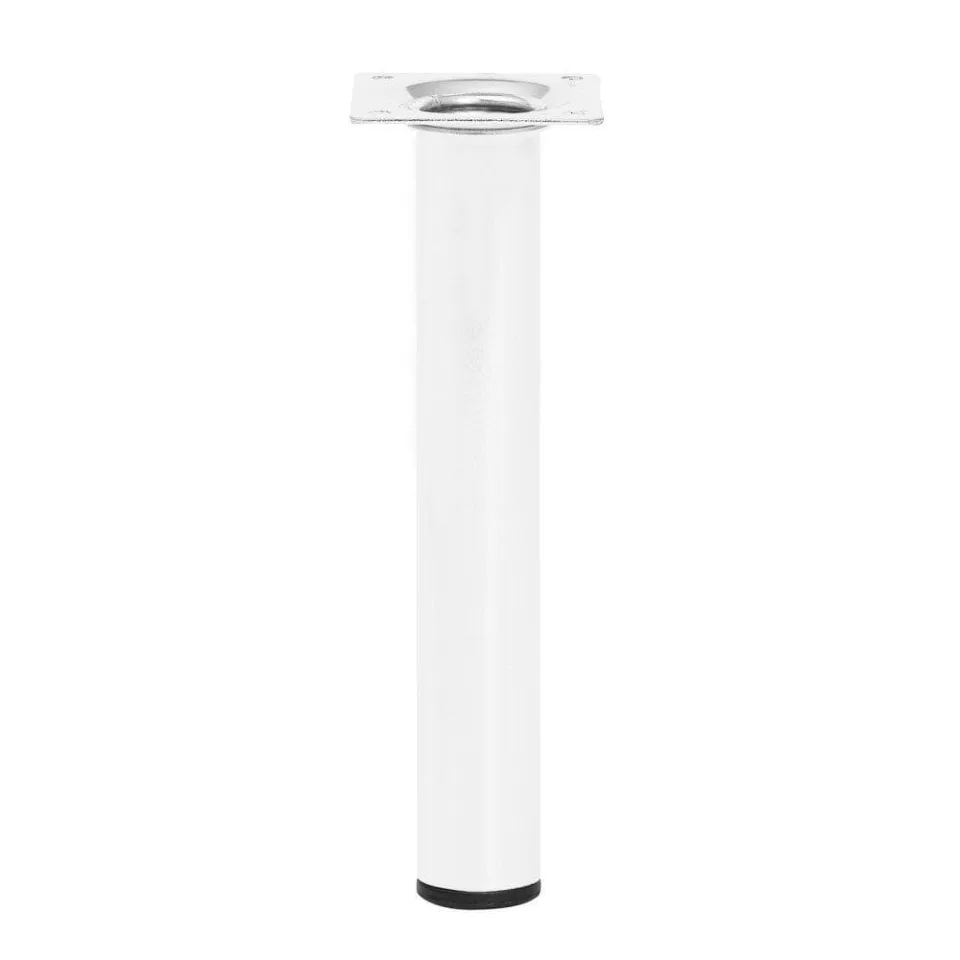 Stalen meubelpoot wit rond ø 3 cm en hoogte 20 cm