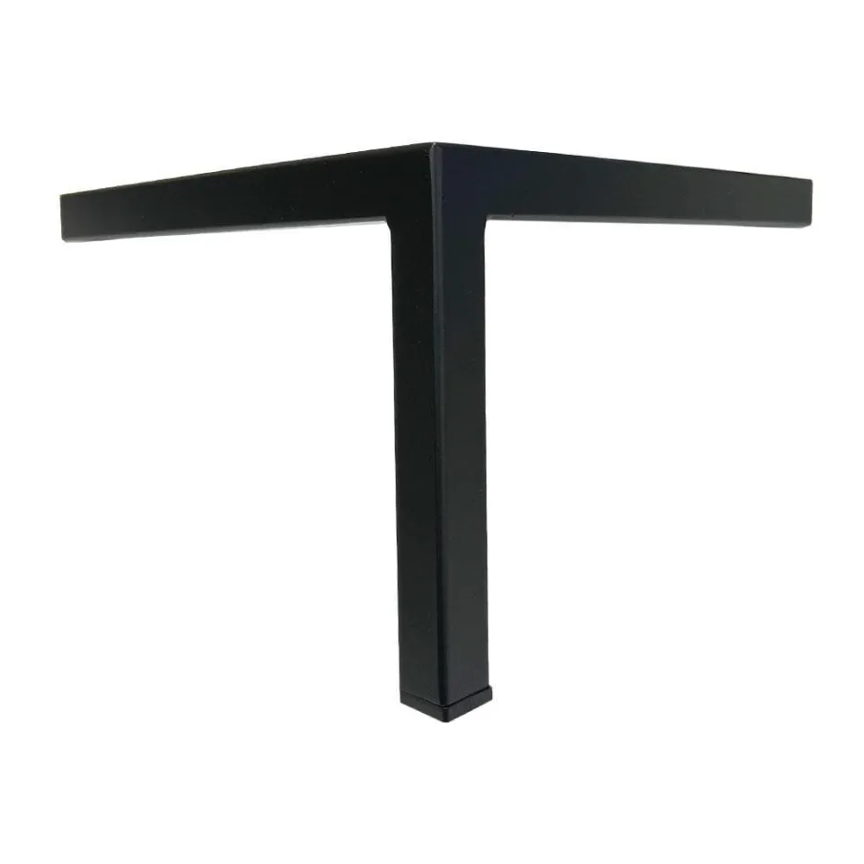 Stalen meubelpoot zwart hoek 22 bij 22 cm en hoogte 16 cm (2 x 2 cm)