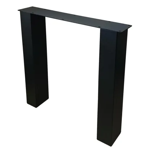 Stalen N tafelpoot zwart 76 bij 10 cm en hoogte 72 cm (10 x 10 cm)