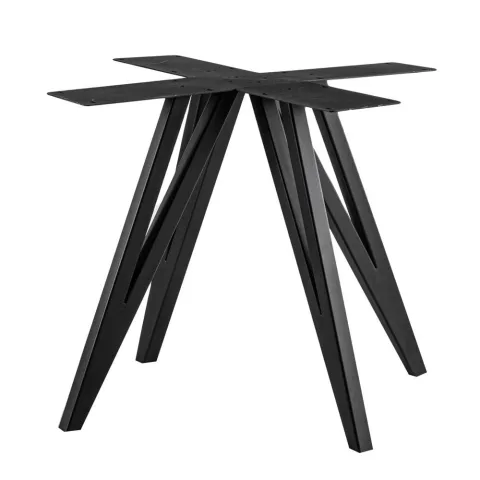 Stalen onderstel zwart vlinder vierkant 90 bij 90 cm en hoogte 72 cm (4 x 4 cm)