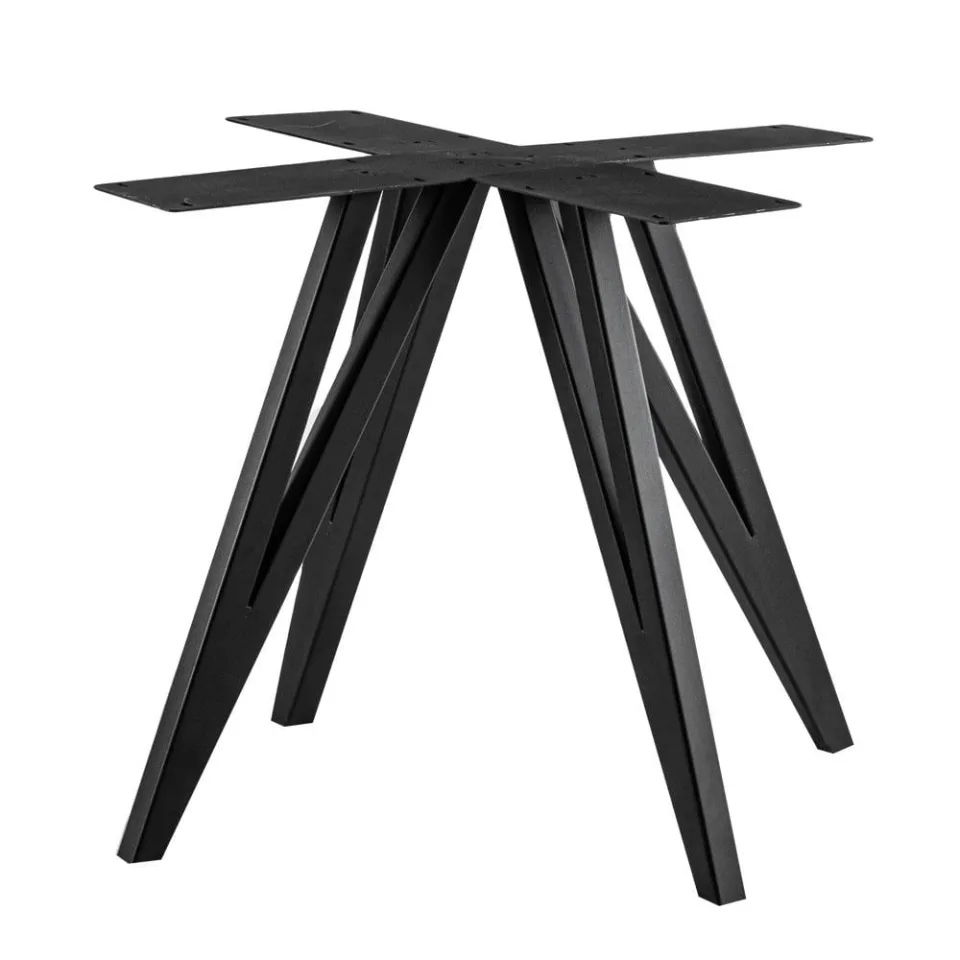 Stalen onderstel zwart vlinder vierkant 90 bij 90 cm en hoogte 72 cm (4 x 4 cm)