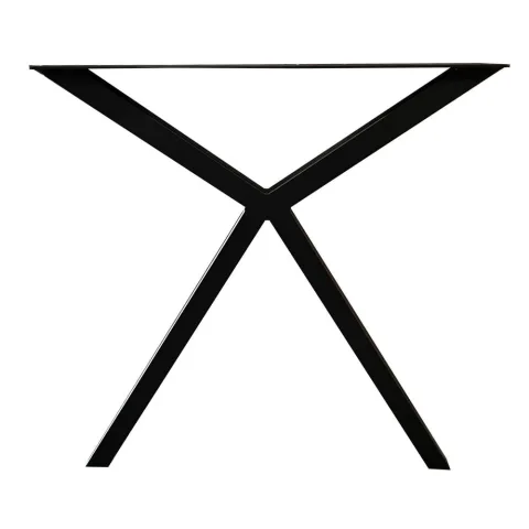 Stalen smalle Y tafelpoot 76 bij 4 cm en hoogte 72 cm zwart (4 x 4 cm)