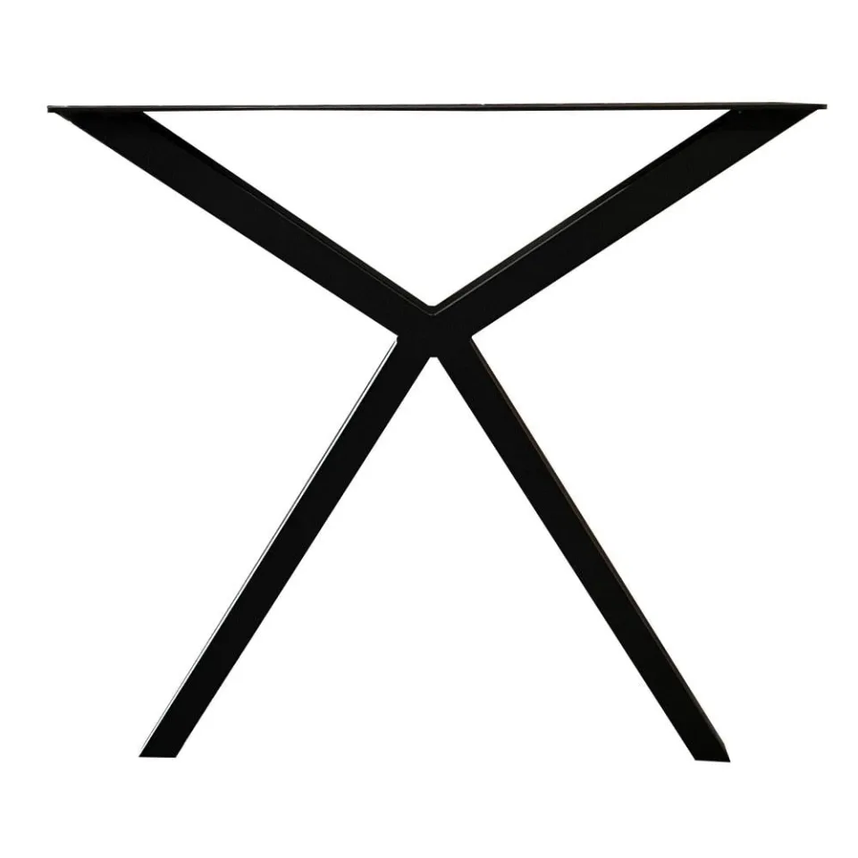 Stalen smalle Y tafelpoot 76 bij 4 cm en hoogte 72 cm zwart (4 x 4 cm)