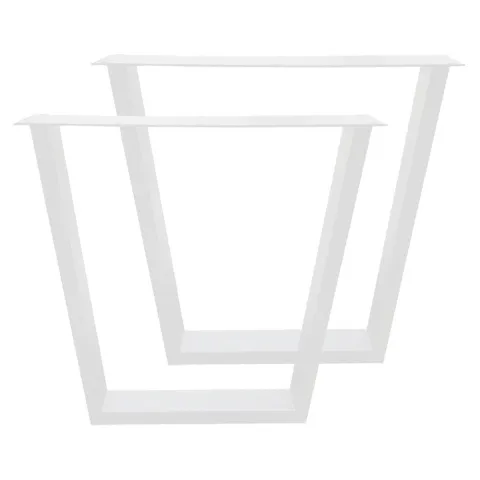 Stalen tafelpoot wit taps 75 bij 10 cm en hoogte 72 cm (4 x 10 cm) - 2 stuks