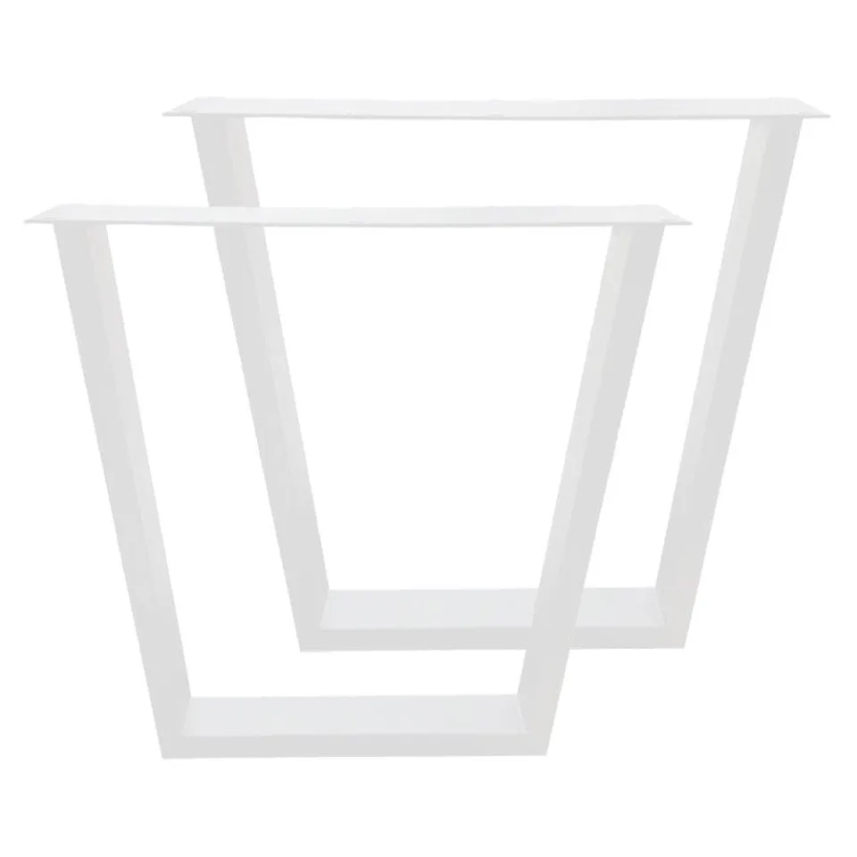 Stalen tafelpoot wit taps 75 bij 10 cm en hoogte 72 cm (4 x 10 cm) - 2 stuks