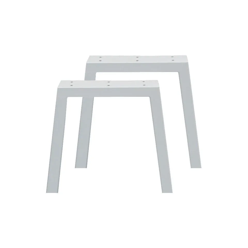 Stalen tafelpoot wit trapezium 39 bij 4 cm en hoogte 40 cm (4 x 10 cm) - 2 stuks