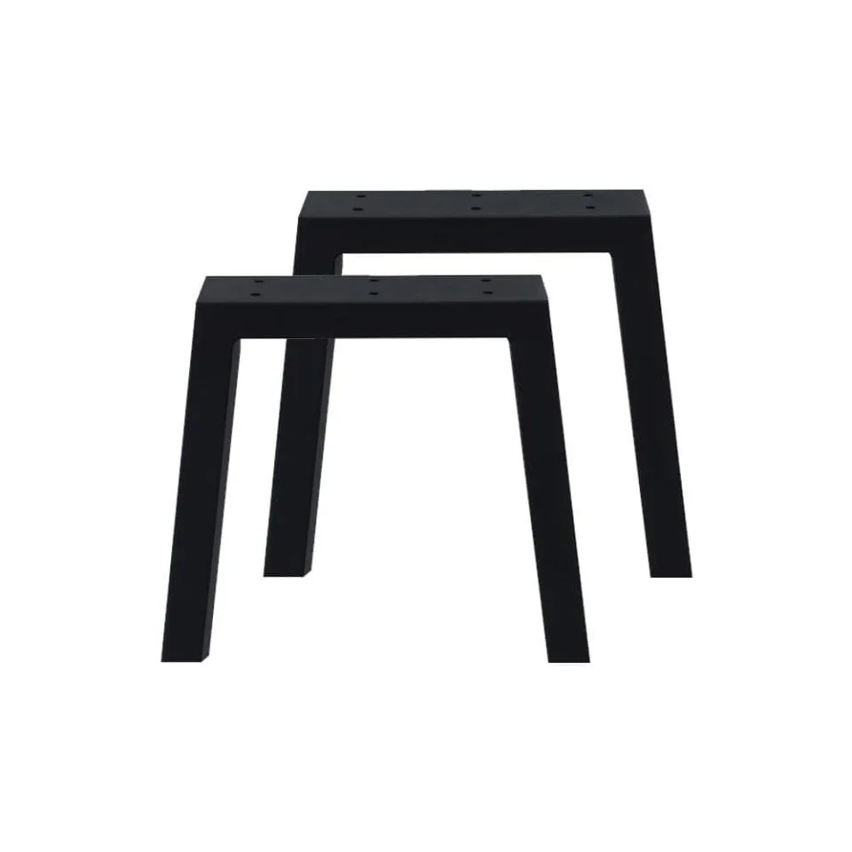 Stalen tafelpoot zwart trapezium 39 bij 4 cm en hoogte 40 cm (4 x 10 cm) - 2 stuks