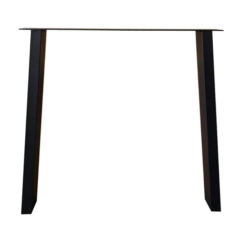 Stalen tafelpoot zwart trapezium 80 bij 10 cm en hoogte 72 cm (4 x 10 cm)