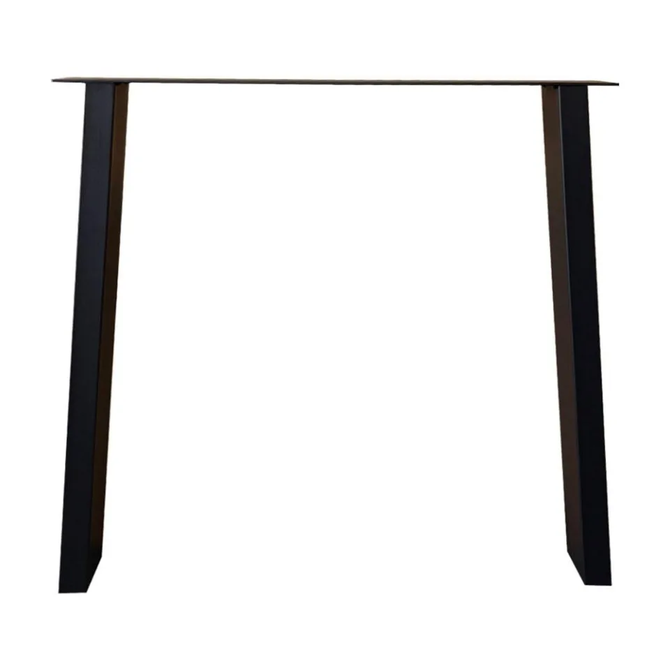 Stalen tafelpoot zwart trapezium 80 bij 10 cm en hoogte 72 cm (4 x 10 cm)