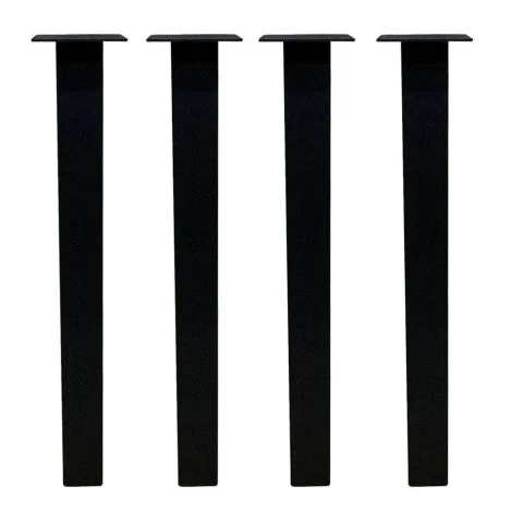 Stalen tafelpoot zwart vierkant 6 bij 6 cm en hoogte 72 cm (6 x 6 cm) - 4 stuks