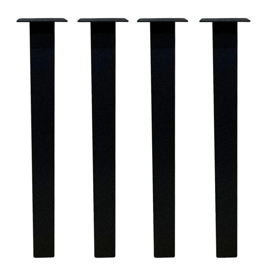 Stalen tafelpoot zwart vierkant 6 bij 6 cm en hoogte 72 cm (6 x 6 cm) - 4 stuks