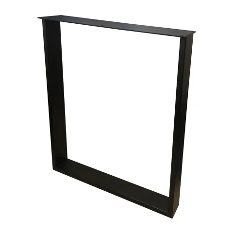 Stalen U bureaupoot zwart 60 bij 8 cm en hoogte 72 cm (2 x 8 cm)