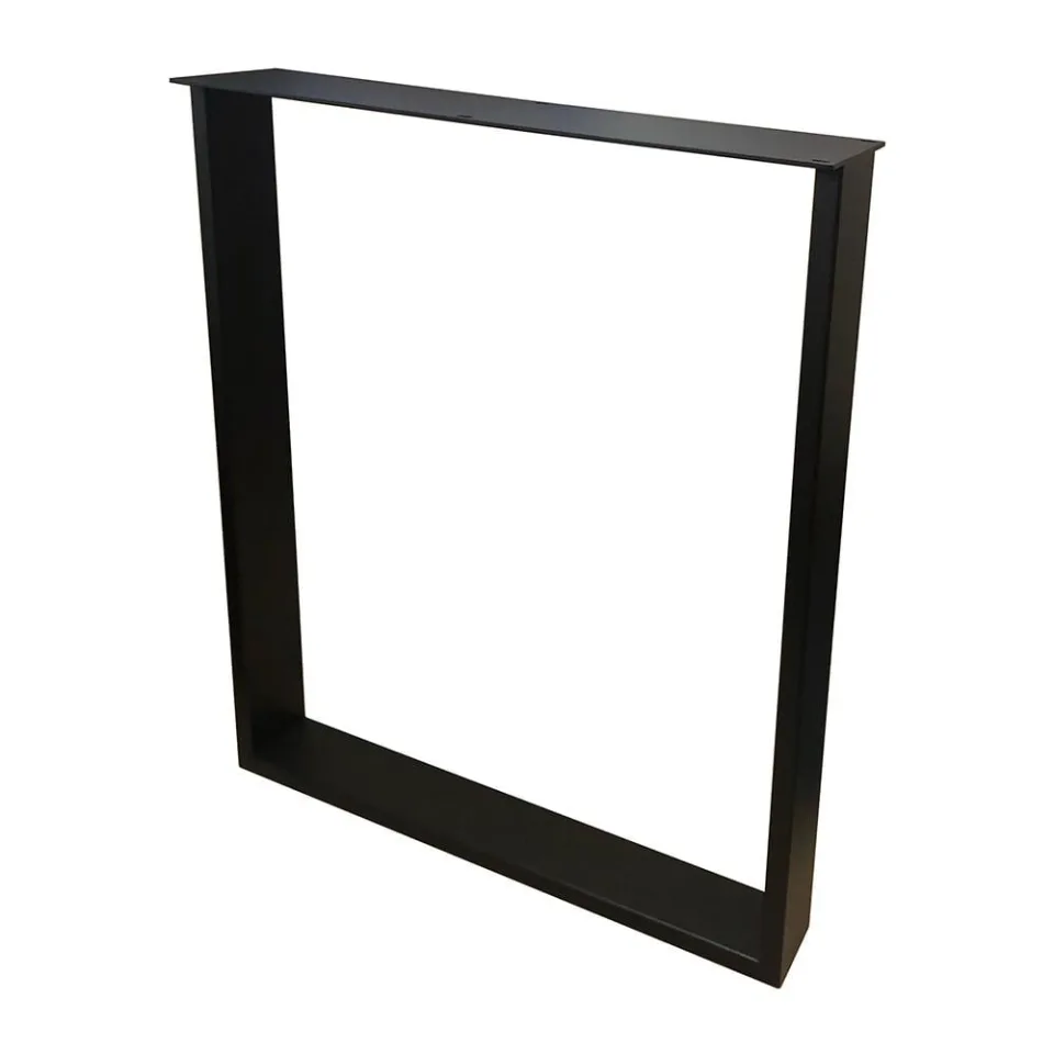 Stalen U bureaupoot zwart 60 bij 8 cm en hoogte 72 cm (2 x 8 cm)