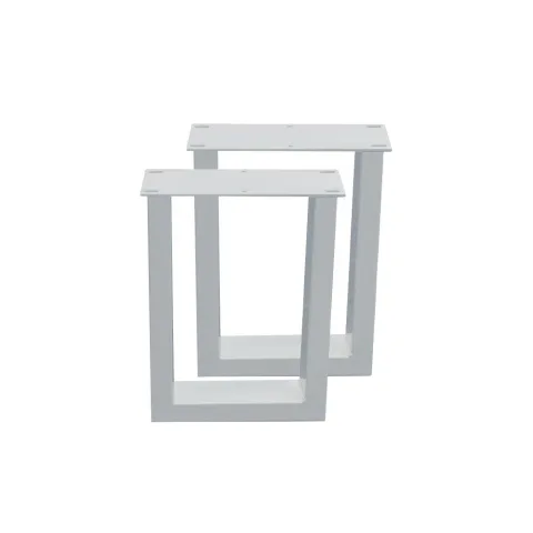 Stalen U tafelpoot wit 36 bij 10 cm en hoogte 40 cm (4 x 10 cm) - 2 stuks